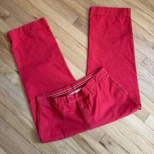 Tommy Hilfiger Red Cropped Cotton Denim Pant